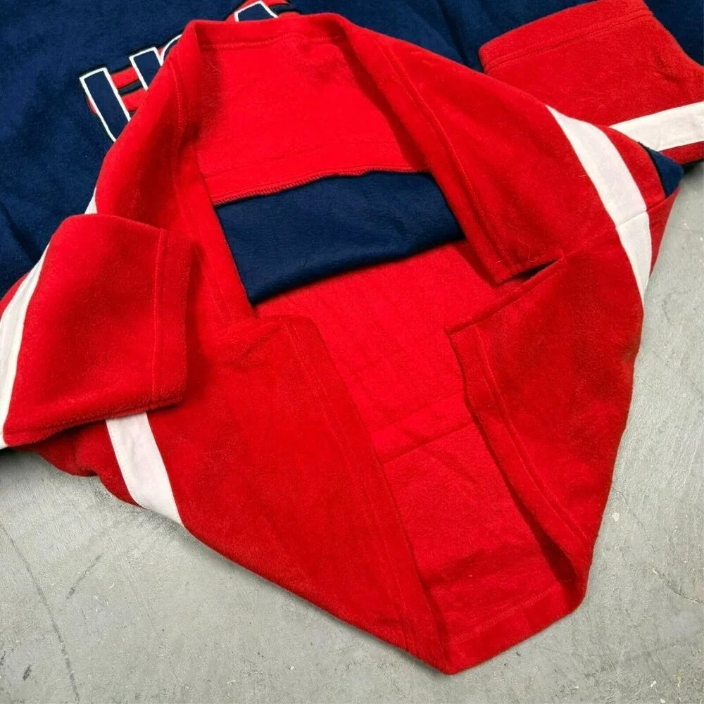 BNWT Vintage 00s JJM Team USA Hockey Team Fleece Oversized Sweater XL - Picture 7 of 7